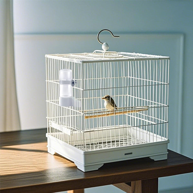 Pet Bird Automatic Water Dispenser,Bird Cage Hanging Drinking Device,Automatic Parrot Water Feeder,Budgies, Birds, Love Birds, Canary Drinking Fountains. (White, 1 PCS)