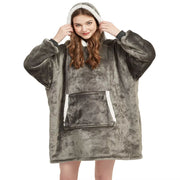 Cozy Up This Winter with Our Ultra Plush Sherpa Hoodie Blanket - Available in Pink, Grey, Wine, and Blue!