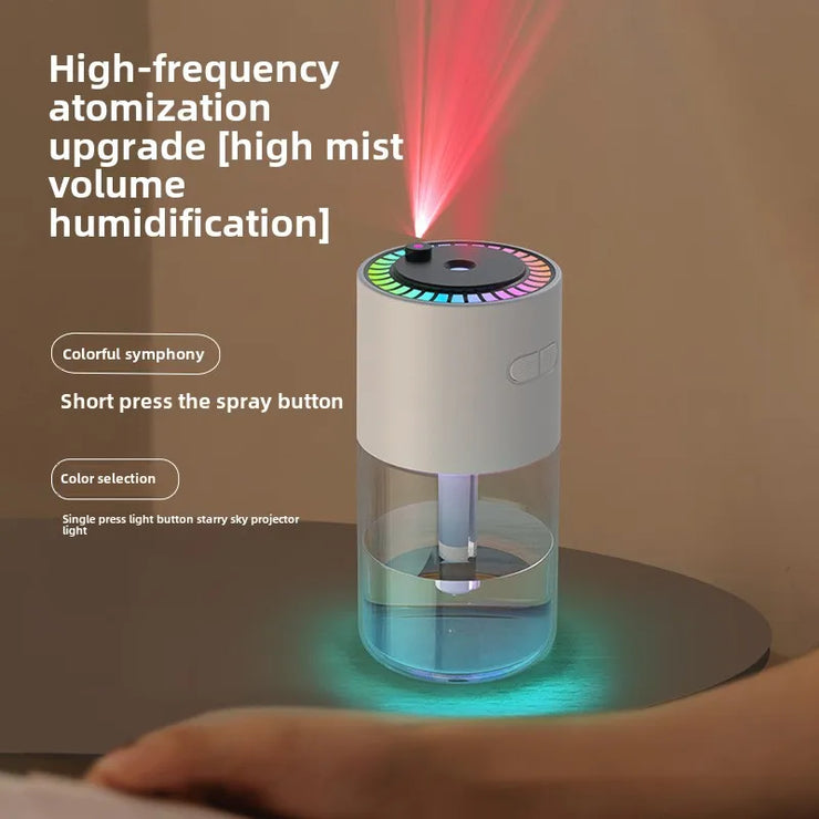 Air Humidifier Portable Humidifier with Rotating Mist & Starry Light USB Car Humidifier Smart Humidifier for Home Office Travel