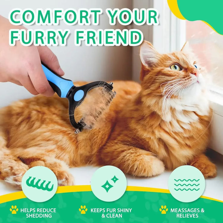 Ultimate Pet Grooming Tool: Professional Deshedding Brush for Dogs and Cats - Effortlessly Remove Fur and Tangles!
