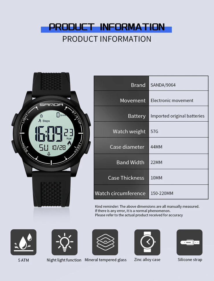 Elevate Your Style with the 9064 Student Sports Smart Watch - Ultimate Digital Timepiece with Sleep Monitoring and Step Tracking