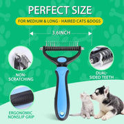 Ultimate Pet Grooming Tool: Professional Deshedding Brush for Dogs and Cats - Effortlessly Remove Fur and Tangles!
