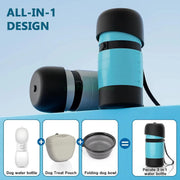 Upgraded Portable Dog Water Bottle with Food Container & Collapsible Bowl - Perfect for Outdoor Adventures, 650ml Capacity