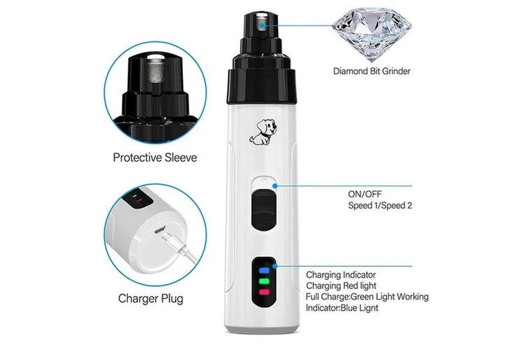 Ultimate 3 Ports 2 Speed Pet Nail Grinder for Safe and Easy Grooming