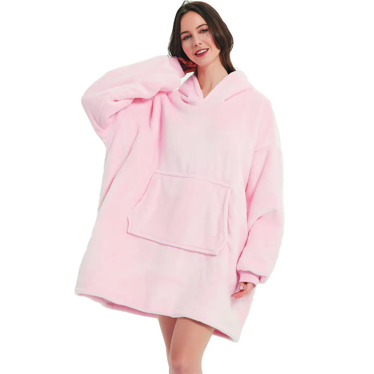Cozy Up This Winter with Our Ultra Plush Sherpa Hoodie Blanket - Available in Pink, Grey, Wine, and Blue!