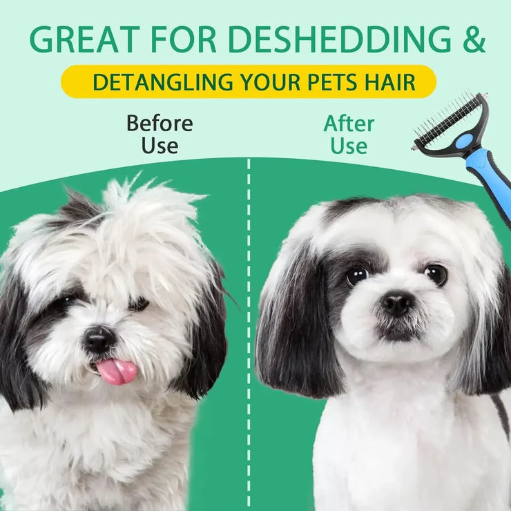 Ultimate Pet Grooming Tool: Professional Deshedding Brush for Dogs and Cats - Effortlessly Remove Fur and Tangles!