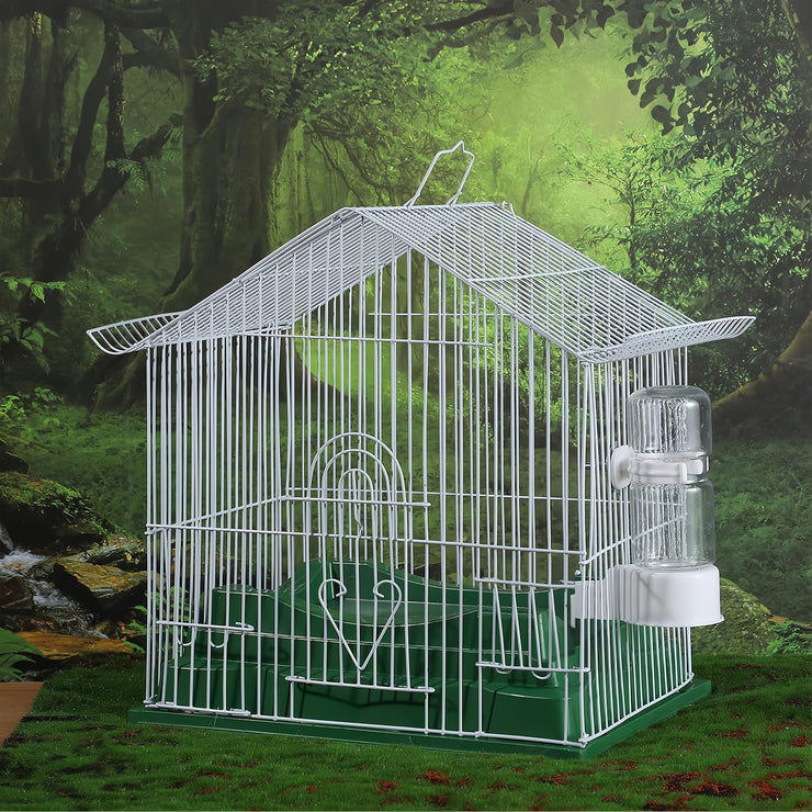 Pet Bird Automatic Water Dispenser,Bird Cage Hanging Drinking Device,Automatic Parrot Water Feeder,Budgies, Birds, Love Birds, Canary Drinking Fountains. (White, 1 PCS)