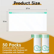 50 Count 27" X 13" Cat Litter Box Bags, Neakasa M1 and Petpivot Litter Bags, Aut
