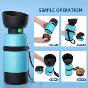 Upgraded Portable Dog Water Bottle with Food Container & Collapsible Bowl - Perfect for Outdoor Adventures, 650ml Capacity