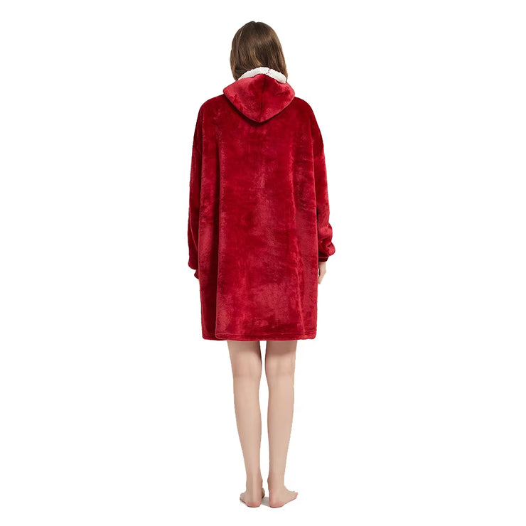 Cozy Up This Winter with Our Ultra Plush Sherpa Hoodie Blanket - Available in Pink, Grey, Wine, and Blue!