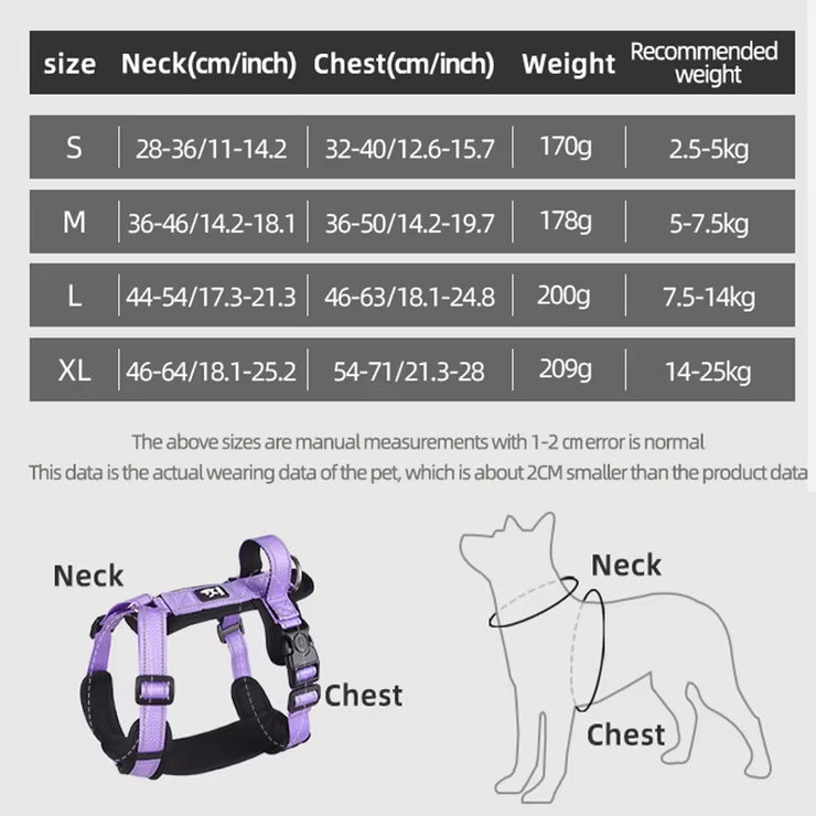 Ultimate Anti-Escape Dog Harness with Handle - Reflective Nylon Vest for Small to Medium Dogs, Perfect for French Bulldogs and Walking Adventures