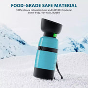 Upgraded Portable Dog Water Bottle with Food Container & Collapsible Bowl - Perfect for Outdoor Adventures, 650ml Capacity