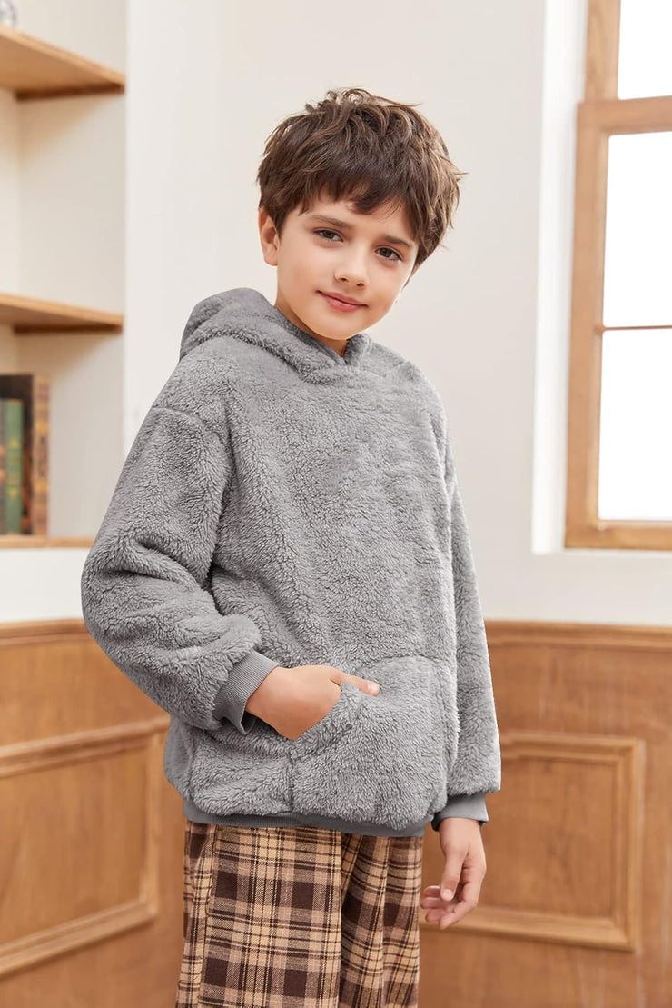 Cozy and Stylish Sherpa Hoodies for Boys and Girls - Perfect Fleece Pullover Outfits for Kids